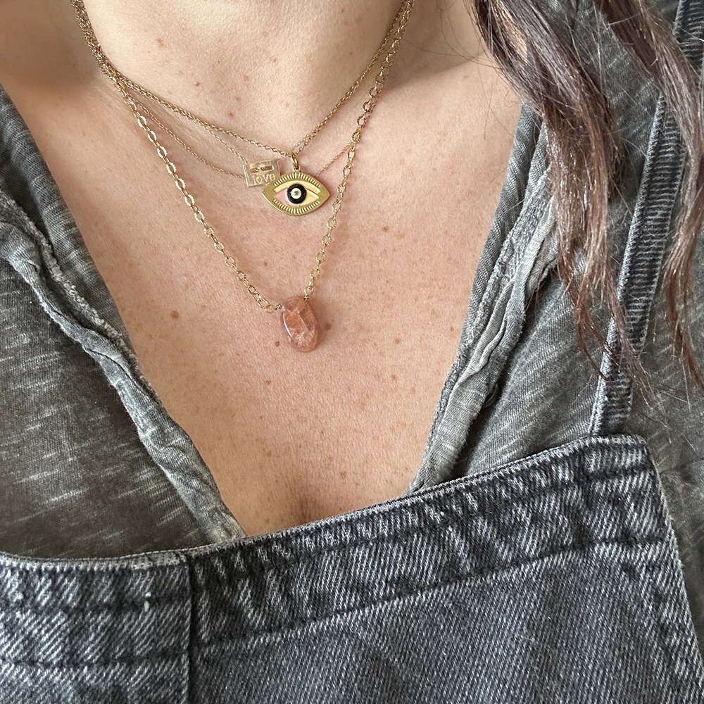 Collier en pierre naturelle Pierre de Soleil, ovale – Image 2