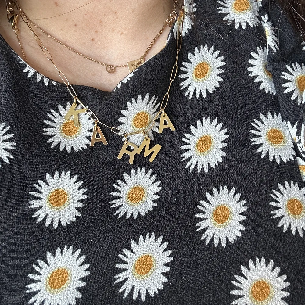 Collier KARMA doré, acier inoxydable – Image 2