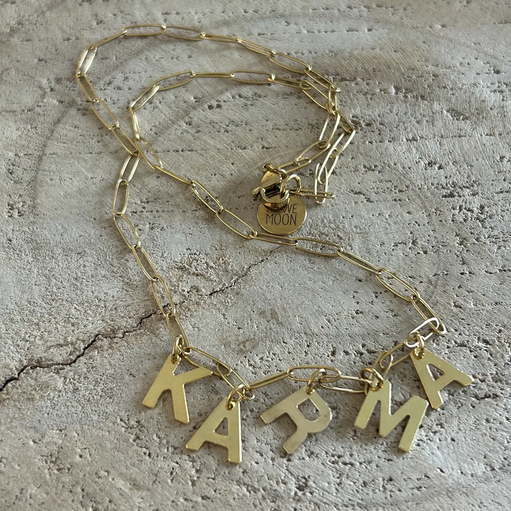 Collier KARMA doré, acier inoxydable