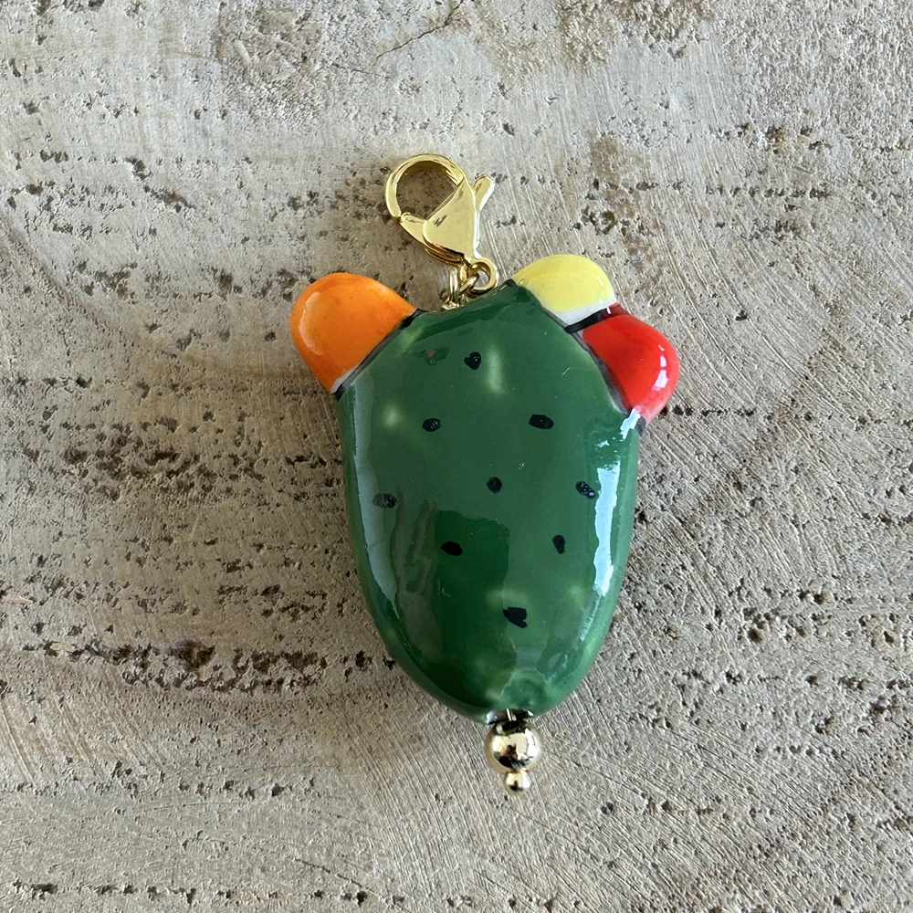 Grigri charm cactus vert porcelaine
