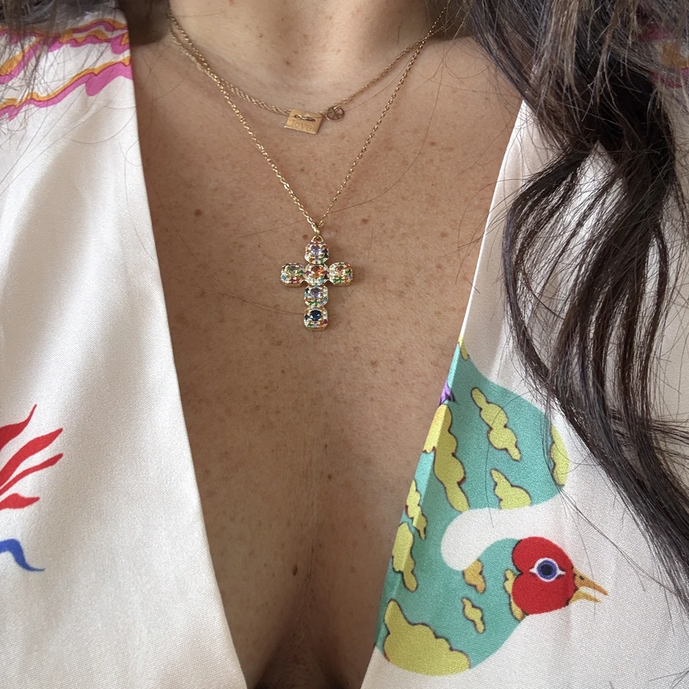 Collier Croix arc-en-ciel – Talisman de lumière – Image 2